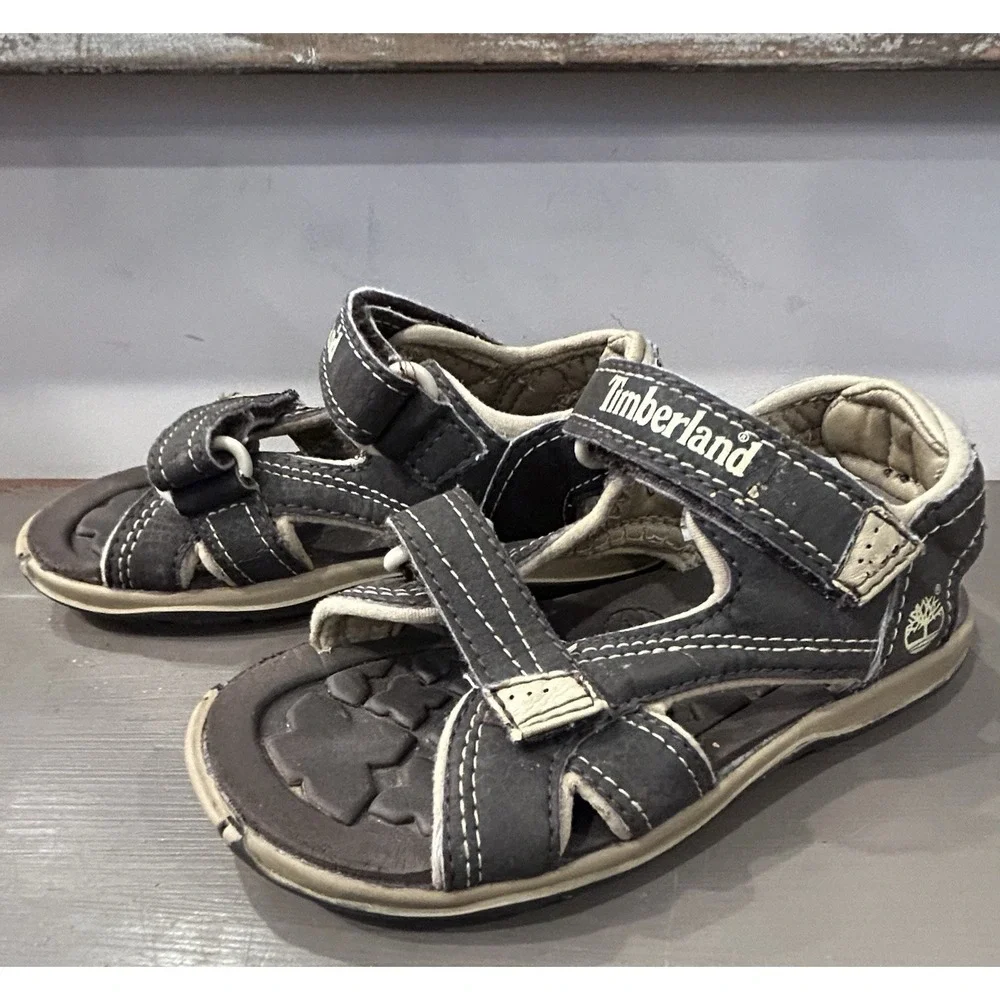 Timberland Toddler Brown‎ And Tan Strap Sandal Water Shoes Size 9 Unisex